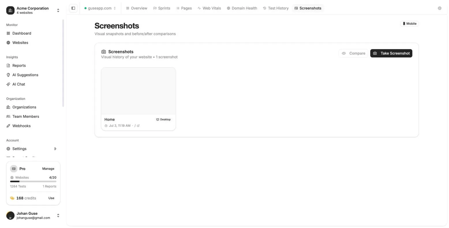 Visual Change Detection screenshot